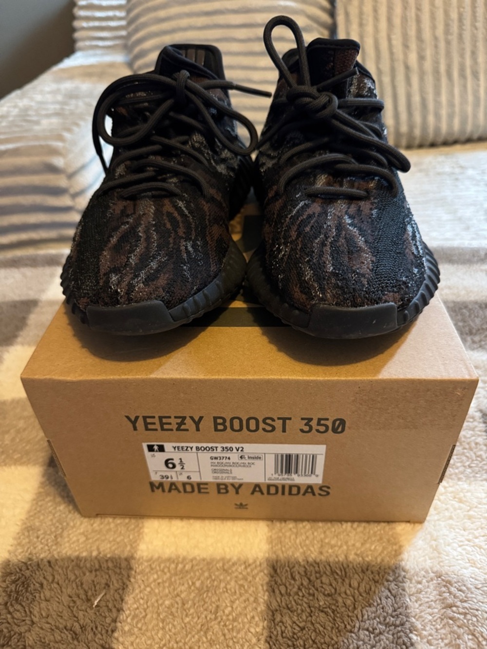 Men’s Adidas Yeezy Boost 350 V2 Black and Brown Knit Sneakers